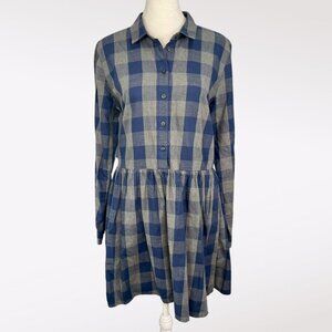 Jack Wills A-Line Shirt Dress Button Up Long Sleeve Cotton Size 6